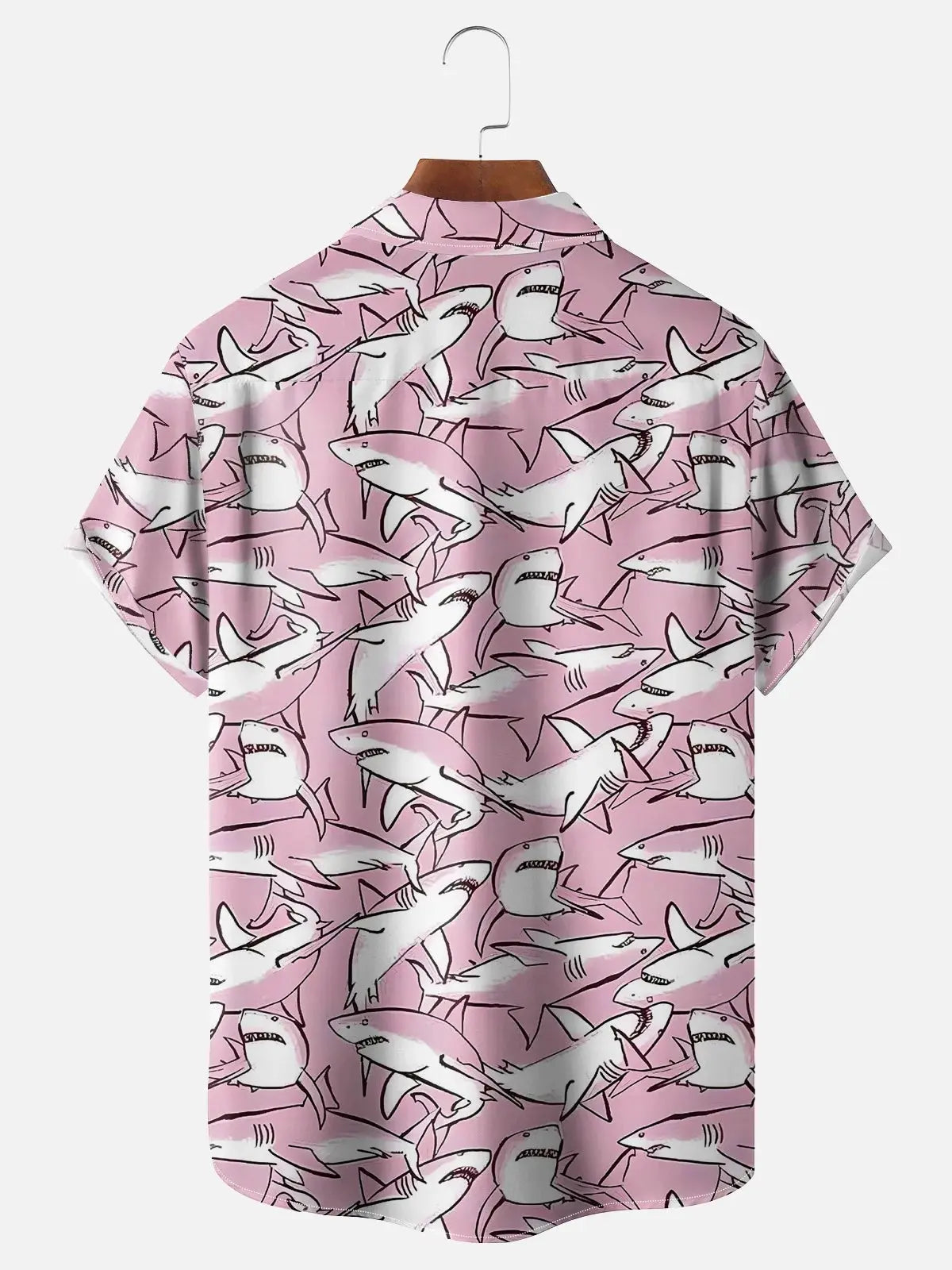 Men's Sharks All Over Print Short Sleeve Casual ShirtMens short sleeve shirts Big and tall Mens shirts Short sleeve shirts for men Mens 4xl shirts Casual short sleeve shirts