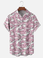 Men's Sharks All Over Print Short Sleeve Casual ShirtMens short sleeve shirts Big and tall Mens shirts Short sleeve shirts for men Mens 4xl shirts Casual short sleeve shirts