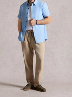 Men's Linen Cotton Blend Short Sleeve Shirt ElevenOasis