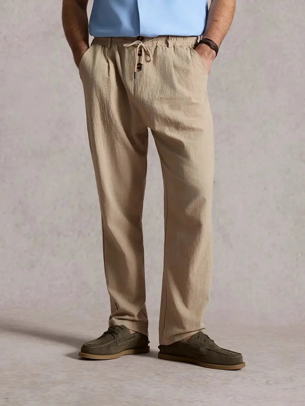 Men's Linen Blend Wide Leg Lounge Pants ElevenOasis