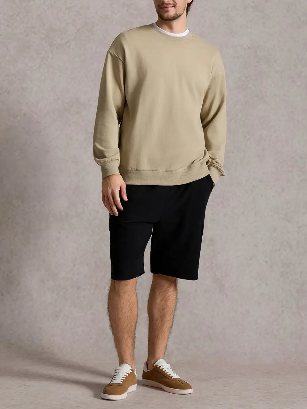 Men's Oversized Cotton Crew Neck Sweatshirt ElevenOasis