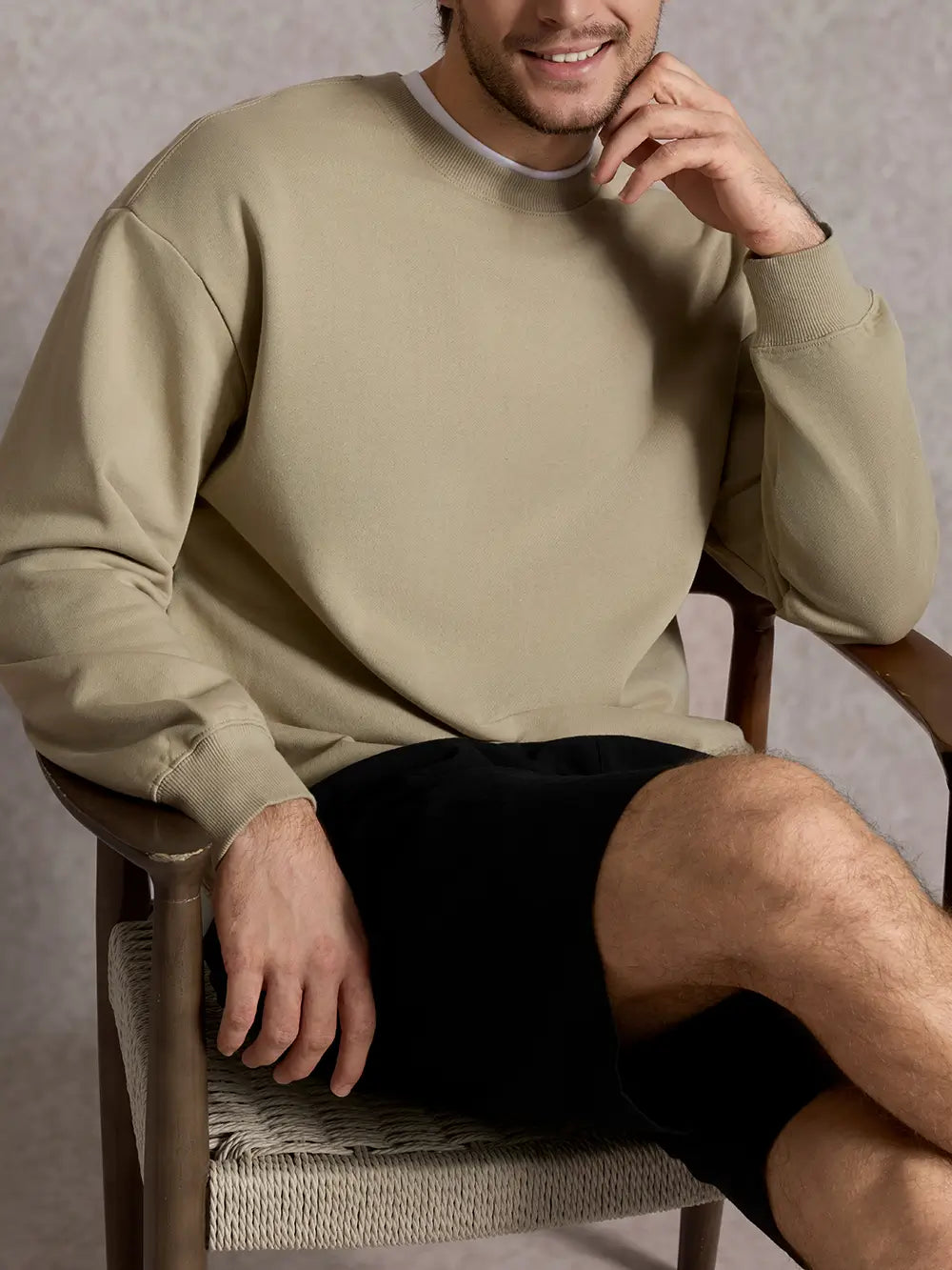 Men's Oversized Cotton Crew Neck Sweatshirt ElevenOasis