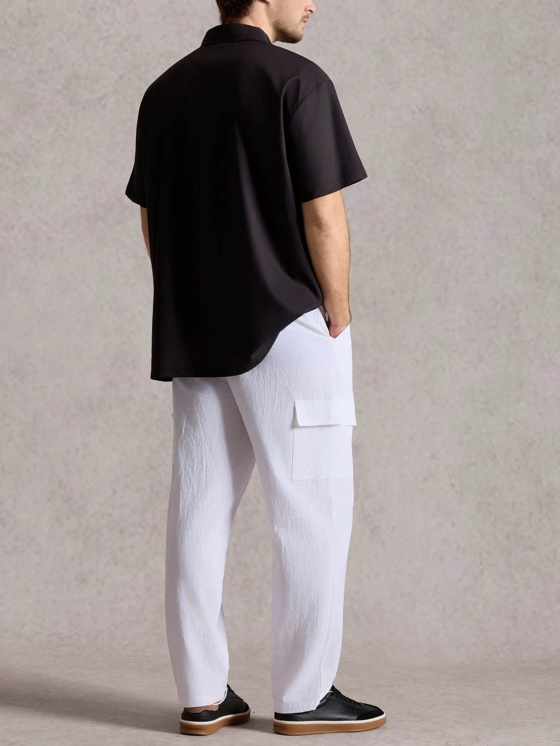 Men's Basic 50s Style Bowling Short Sleeve Shirt ElevenOasis