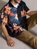 Men's Hawaii Retro Tropical Flora Short Sleeve Shirt ElevenOasis