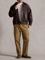 Men's Relaxed Fit Faux Leather Jacket ElevenOasis