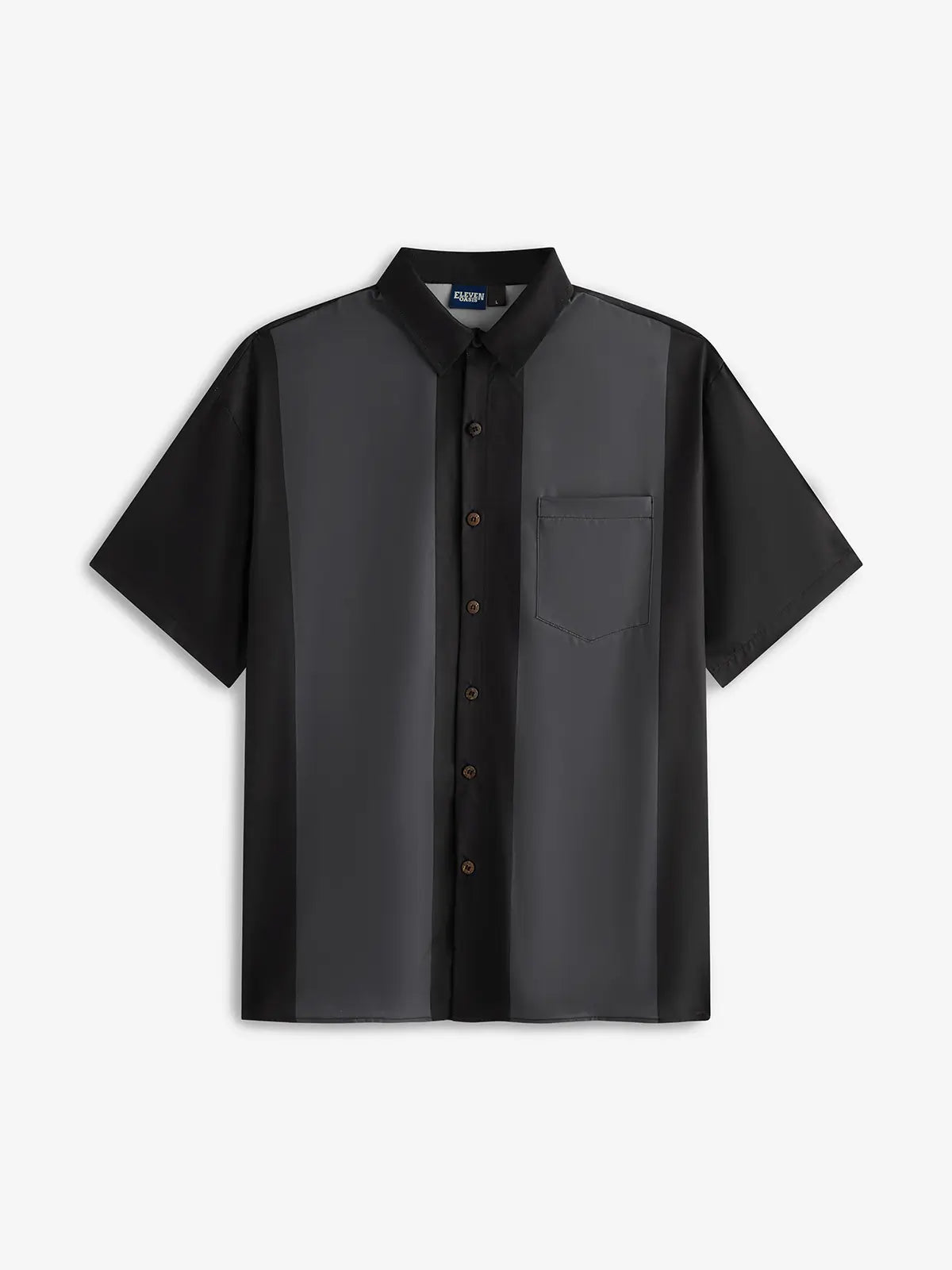 Men's Basic 50s Style Bowling Short Sleeve Shirt ElevenOasis