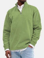 Men's Quarter-Zip Cotton Blend Sweatshirt ElevenOasis