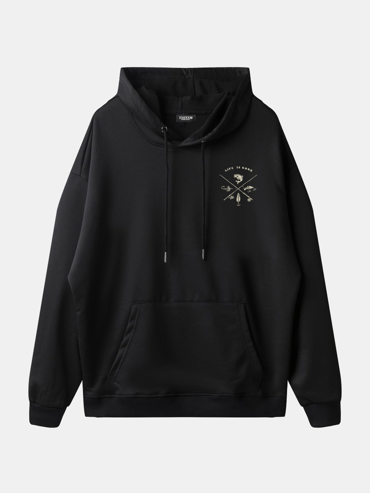 Life Is Good Fishing Crest Hoodie Eleven Oasis