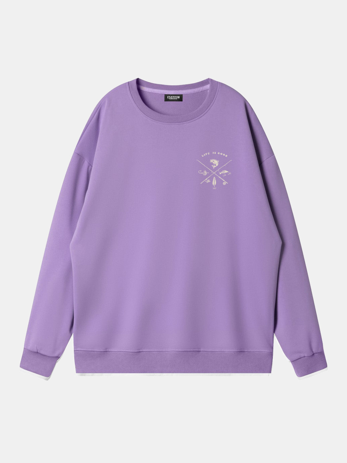 Life Is Good Fishing Crest Sweatshirt Eleven Oasis