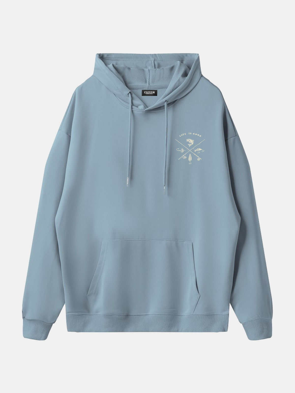Life Is Good Fishing Crest Hoodie Eleven Oasis