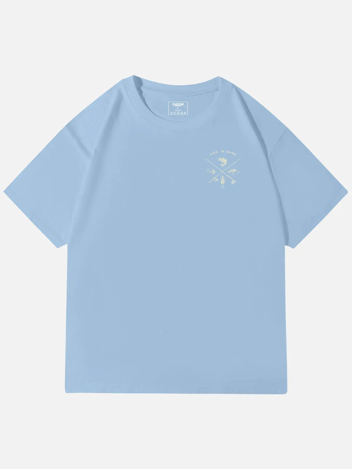 Life Is Good Fishing Crest Cotton T-Shirt Eleven Oasis