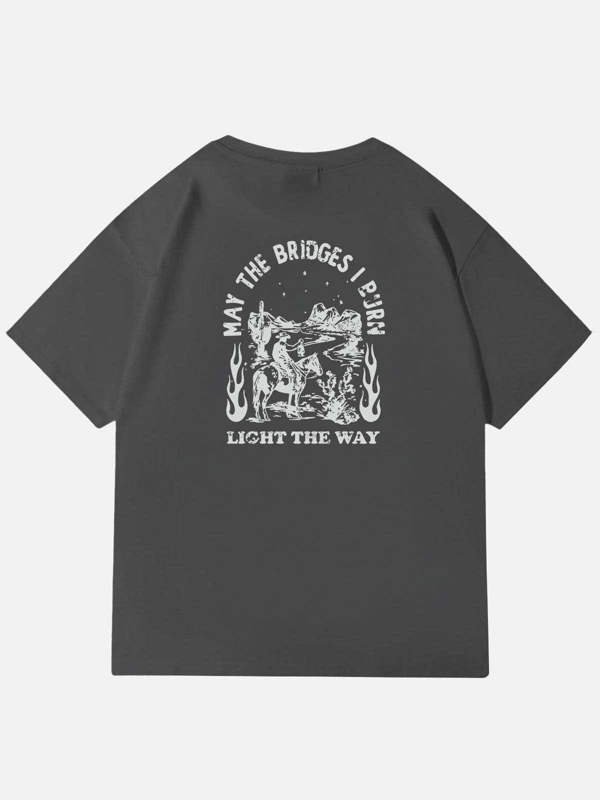 Western Rider Burn Light the Way Cotton T-Shirt Eleven Oasis