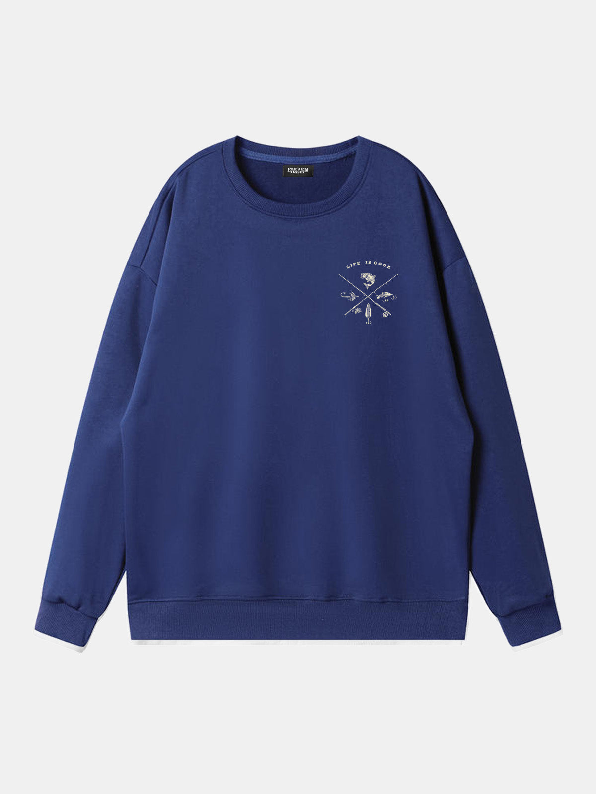 Life Is Good Fishing Crest Sweatshirt Eleven Oasis