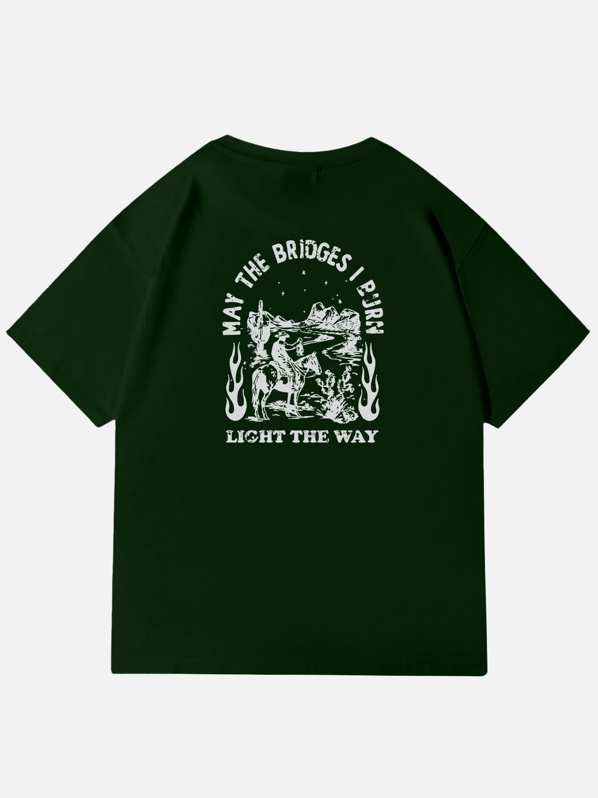 Western Rider Burn Light the Way Cotton T-Shirt Eleven Oasis