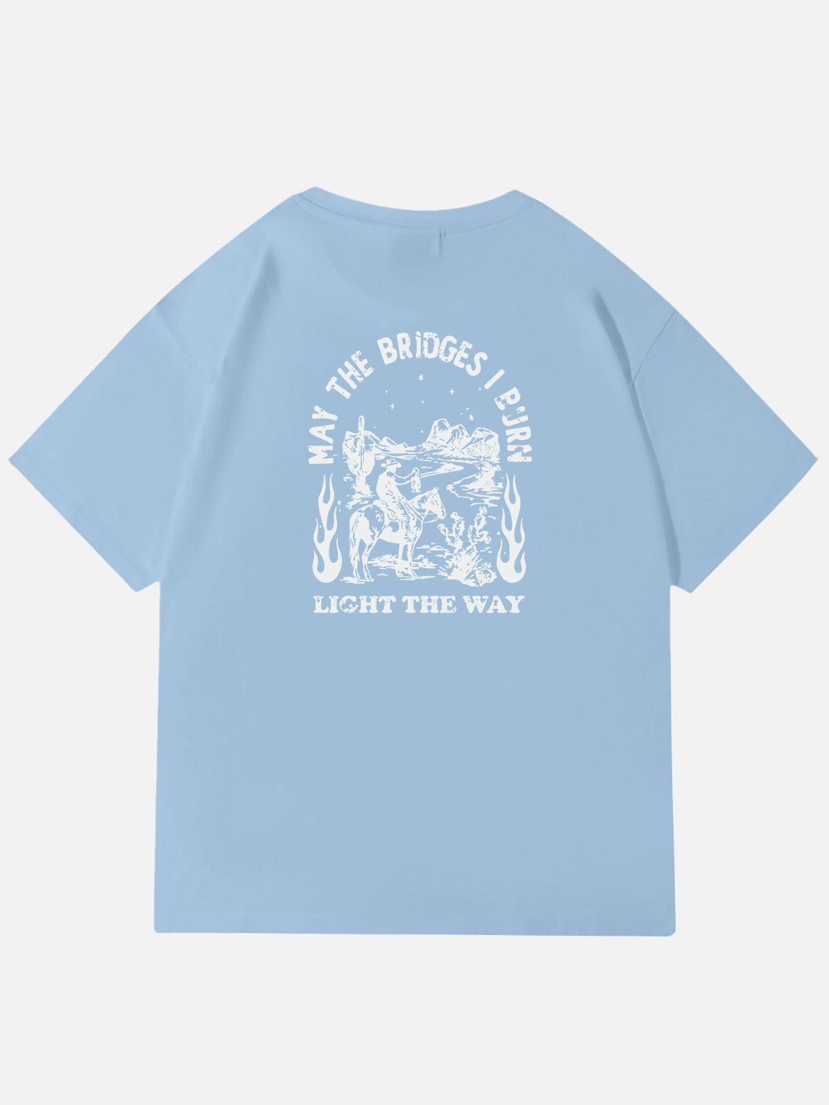 Western Rider Burn Light the Way Cotton T-Shirt Eleven Oasis