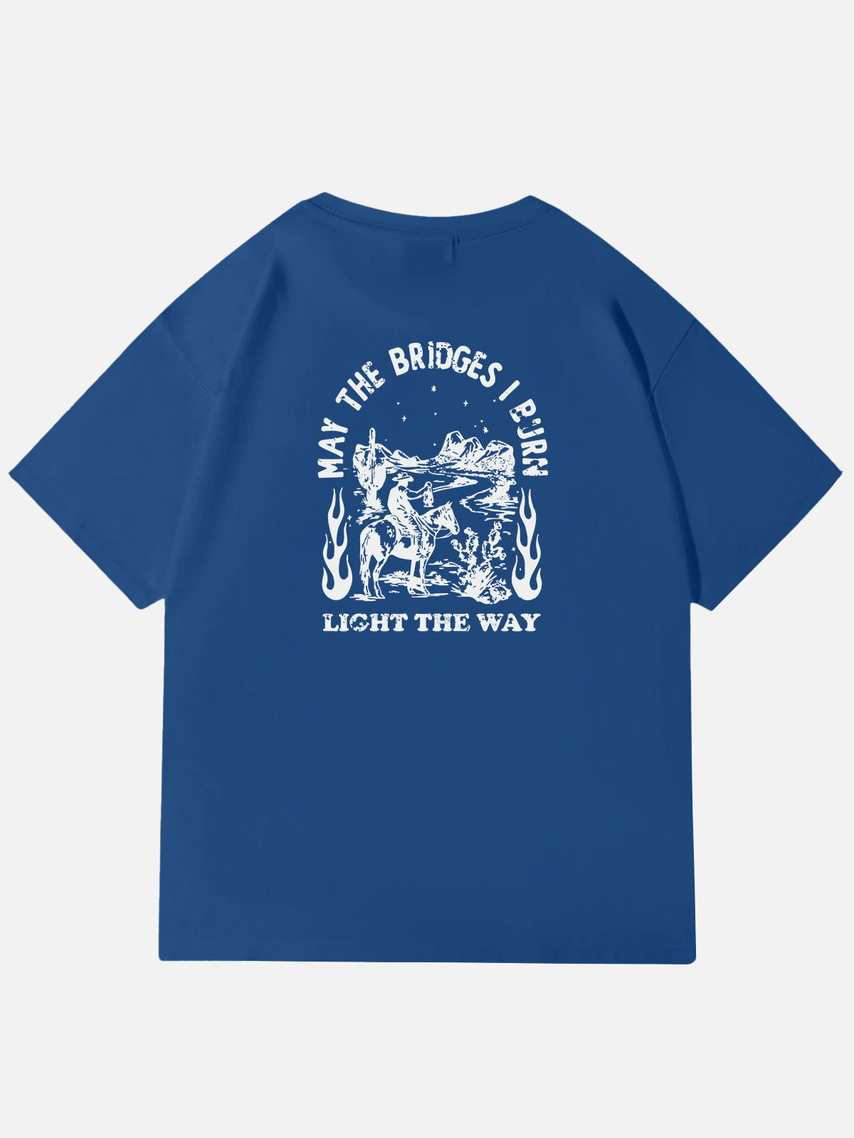 Western Rider Burn Light the Way Cotton T-Shirt Eleven Oasis