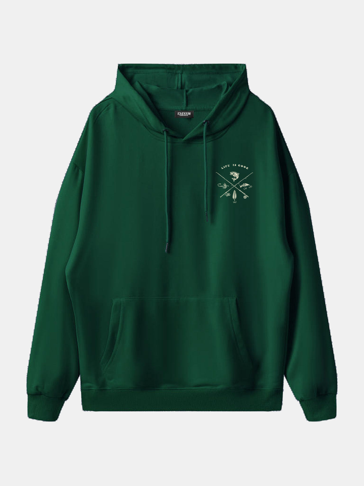 Life Is Good Fishing Crest Hoodie Eleven Oasis