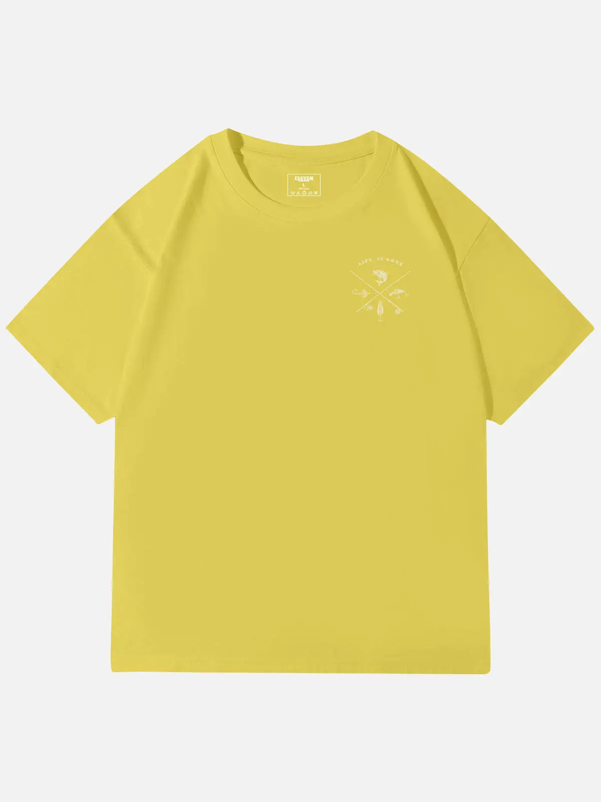 Life Is Good Fishing Crest Cotton T-Shirt Eleven Oasis