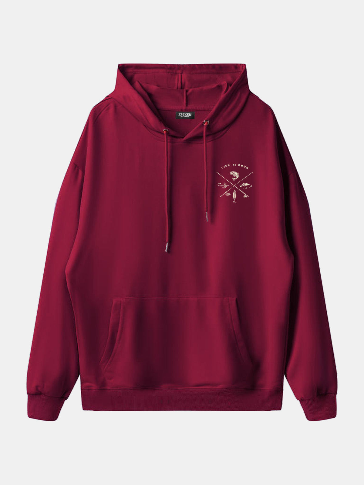 Life Is Good Fishing Crest Hoodie Eleven Oasis
