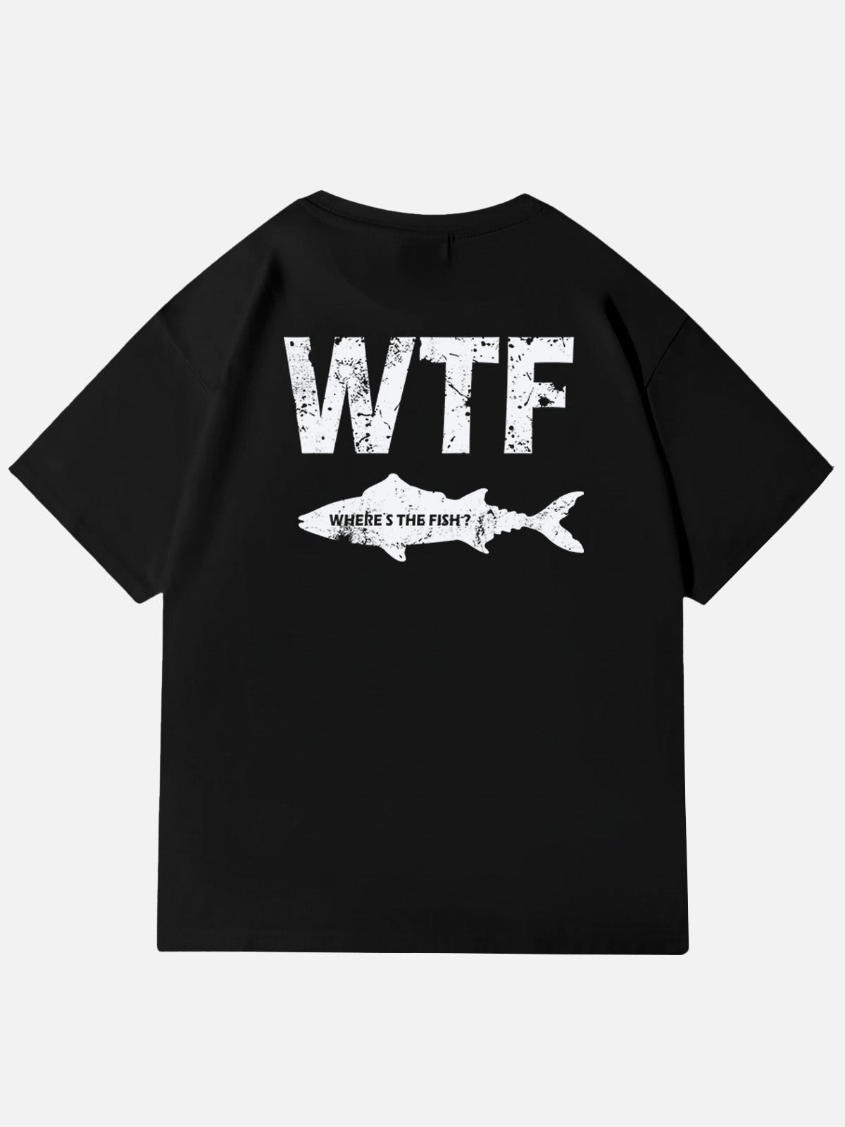 WTF Where¡¯s The Fish Graphic Cotton T-Shirt Eleven Oasis