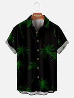 Men's Coconut Tree Pattern Basic Short Sleeve Shirt ElevenOasis