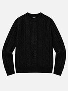 Men's Cable Knit Slim Fit Crew Neck Sweater Eleven Oasis
