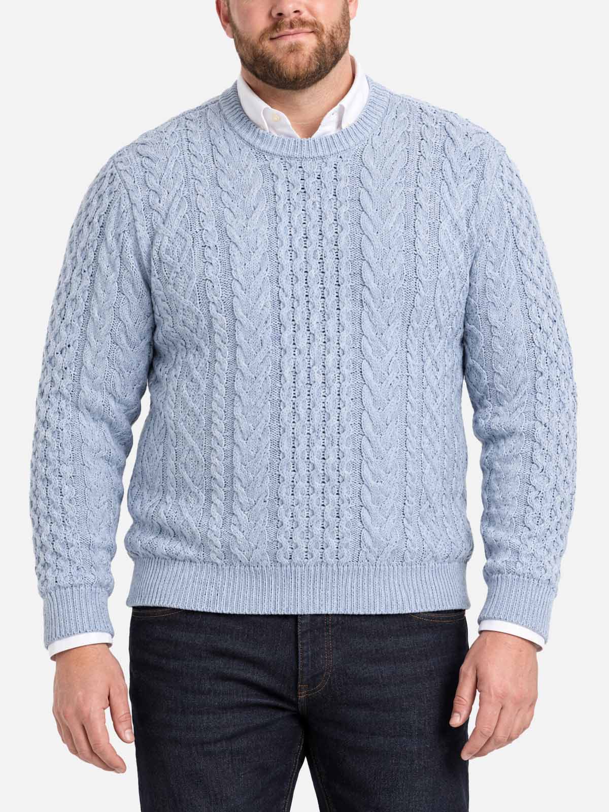 Men's Cable Knit Slim Fit Crew Neck Sweater Eleven Oasis