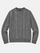 Men's Cable Knit Slim Fit Crew Neck Sweater Eleven Oasis