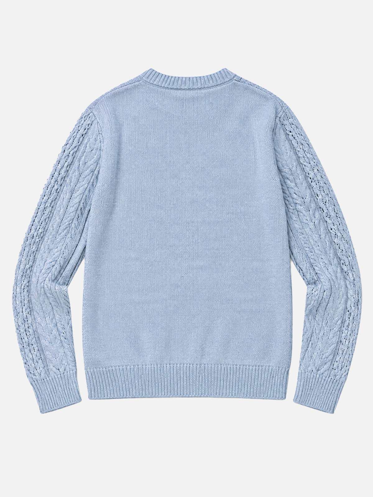 Men's Cable Knit Slim Fit Crew Neck Sweater Eleven Oasis