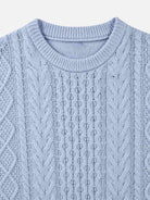 Men's Cable Knit Slim Fit Crew Neck Sweater Eleven Oasis