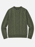 Men's Cable Knit Slim Fit Crew Neck Sweater Eleven Oasis