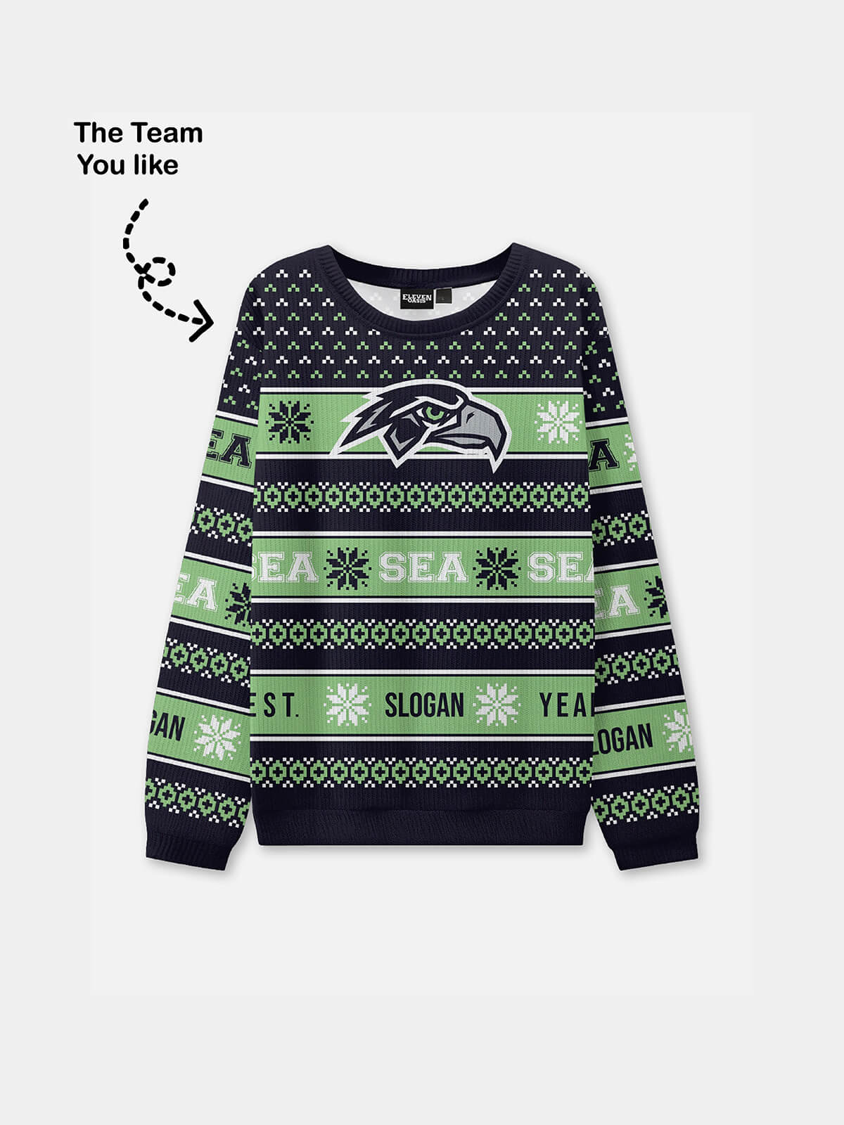 Custom Seattle Logo Football Sweatshirt