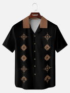 Tall Men's Ornamental Medallion Panel Short Sleeve Shirt Eleven Oasis