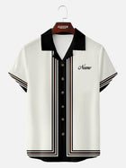 Men's Custom Name Retro Stripe Short Sleeve Shirt