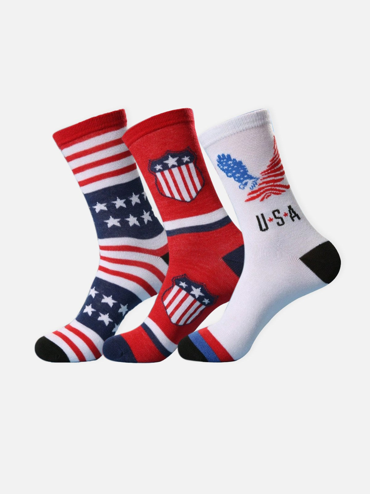 Men's American Flag Pattern Crew Socks Eleven Oasis
