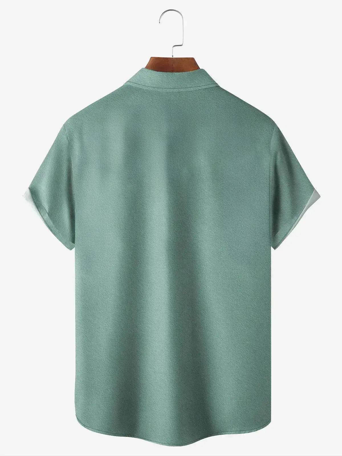 Tall Men's Striped Everyday with Toucan in a Cocktail Glass Short Sleeve Shirt ElevenOasis