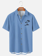 Men's Hawaiian Coconut Tree Oasis Short Sleeve Shirt ElevenOasis