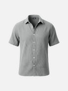 Men's Classic Cotton Crinkled Texture Short Sleeve Shirt ElevenOasis
