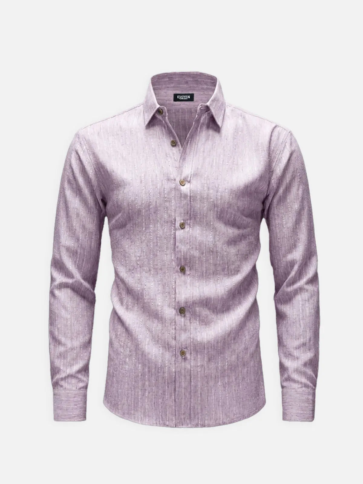 Men's Subtle Sheen Striped Long Sleeve Shirt Eleven Oasis