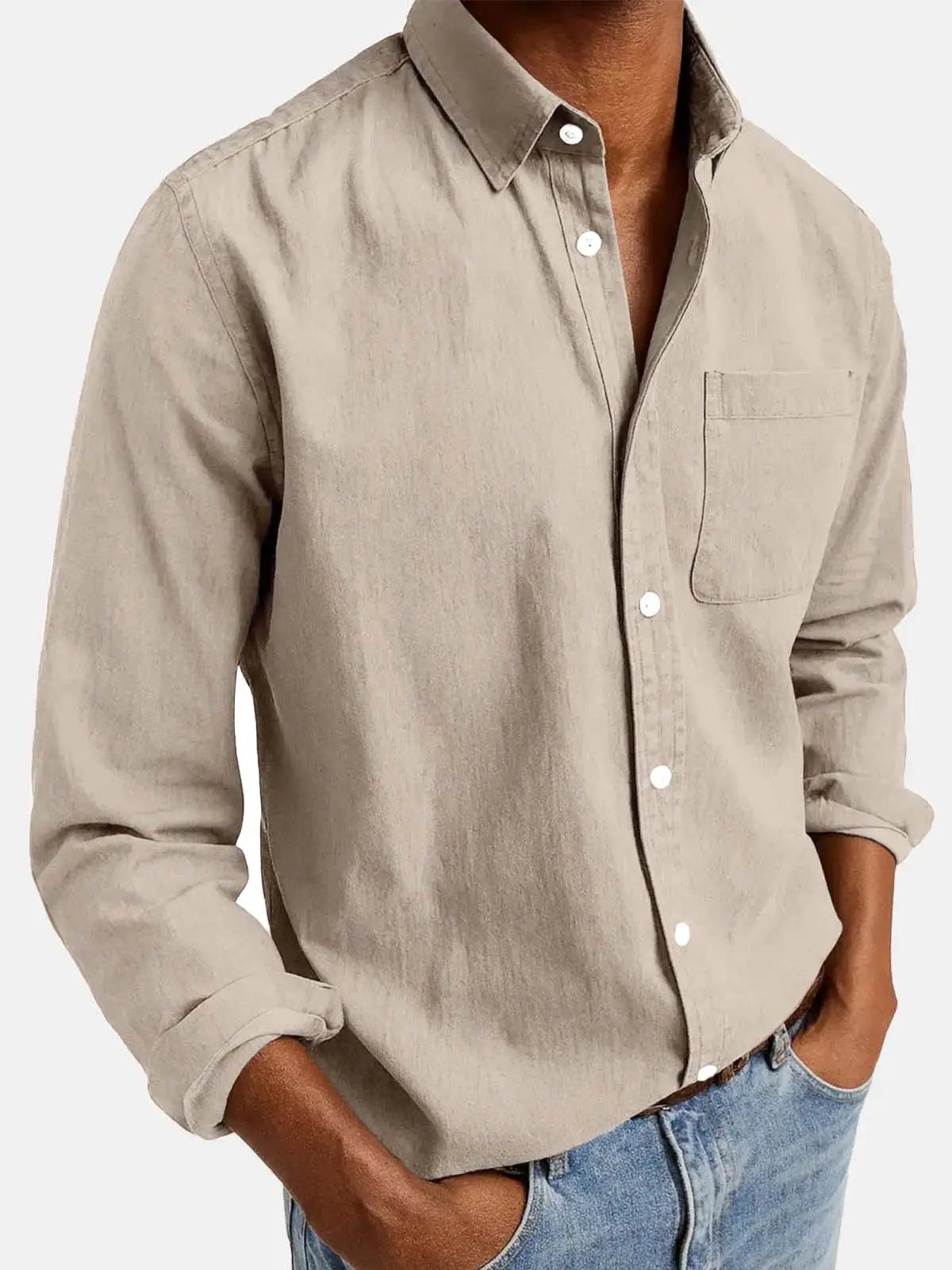 Men's Acid Washed Cotton Long Sleeve Shirt ElevenOasis