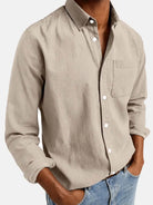 Men's Acid Washed Cotton Long Sleeve Shirt ElevenOasis
