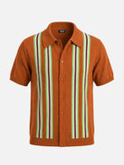 Men's Retro Multi-Stripe Short Sleeve Knit Shirt Eleven Oasis
