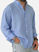 Men's 100% Cotton Button Down Long Sleeve Shirt ElevenOasis