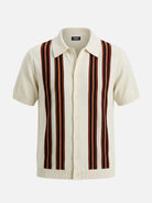 Men's Retro Multi-Stripe Short Sleeve Knit Shirt Eleven Oasis