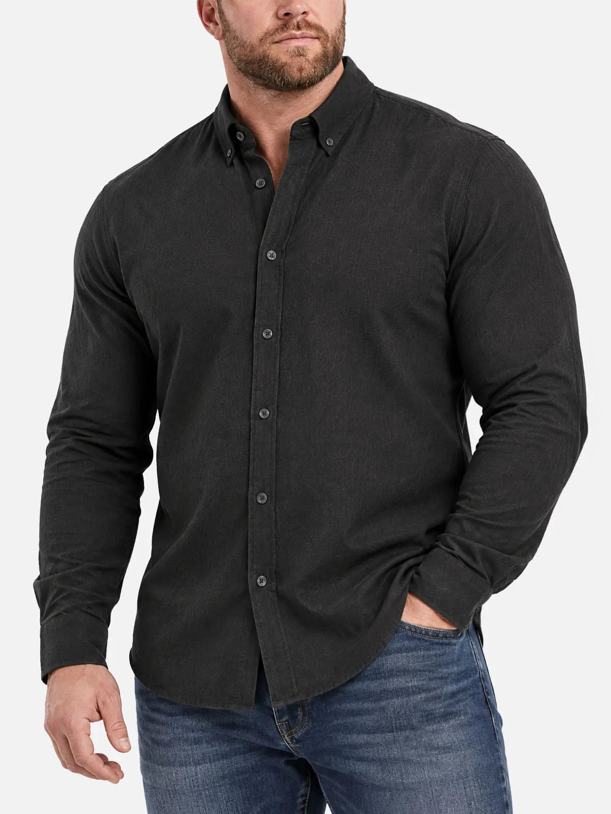Men's Easygoing 100% Cotton Button Down Shirt 