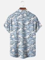 Men's Sharks All Over Print Short Sleeve Casual ShirtMens short sleeve shirts Big and tall Mens shirts Short sleeve shirts for men Mens 4xl shirts Casual short sleeve shirts