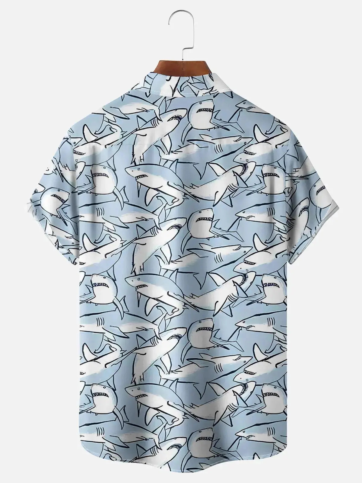 Men's Sharks All Over Print Short Sleeve Casual ShirtMens short sleeve shirts Big and tall Mens shirts Short sleeve shirts for men Mens 4xl shirts Casual short sleeve shirts