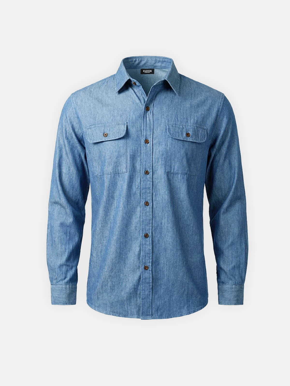 Men's Classic Denim Utility Long Sleeve Shirt Eleven Oasis
