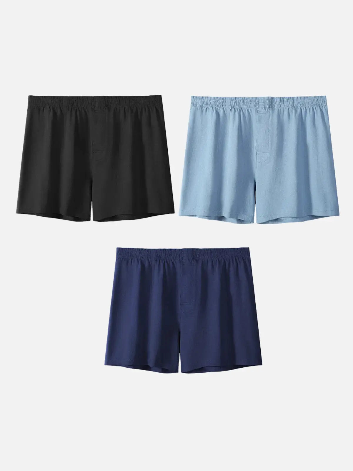 Men's Cotton Stretch Button Fly Boxer Shorts 3-Pack Eleven Oasis