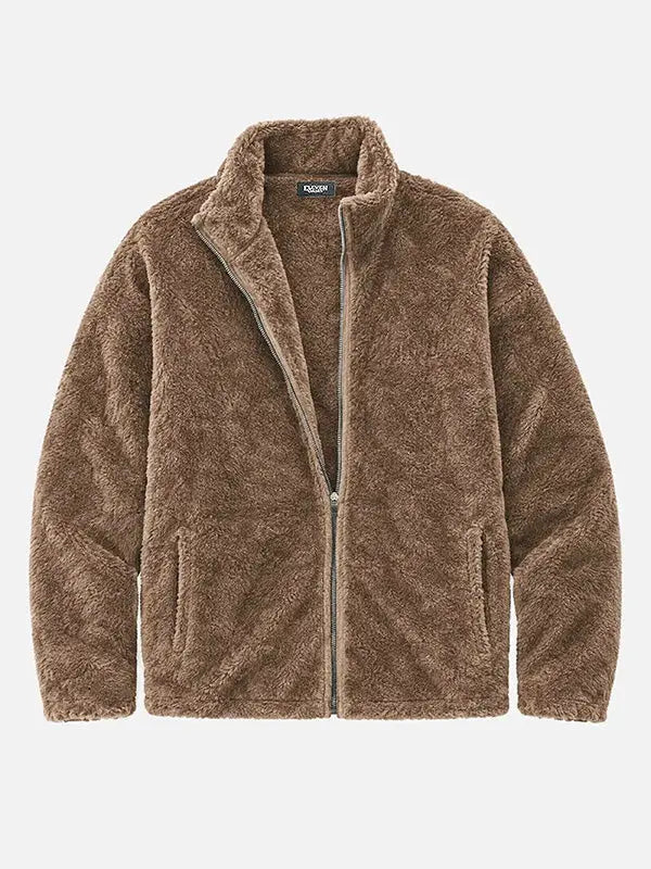 Men's Cozy Fleece Slim Fit Zip-Up Jacket 